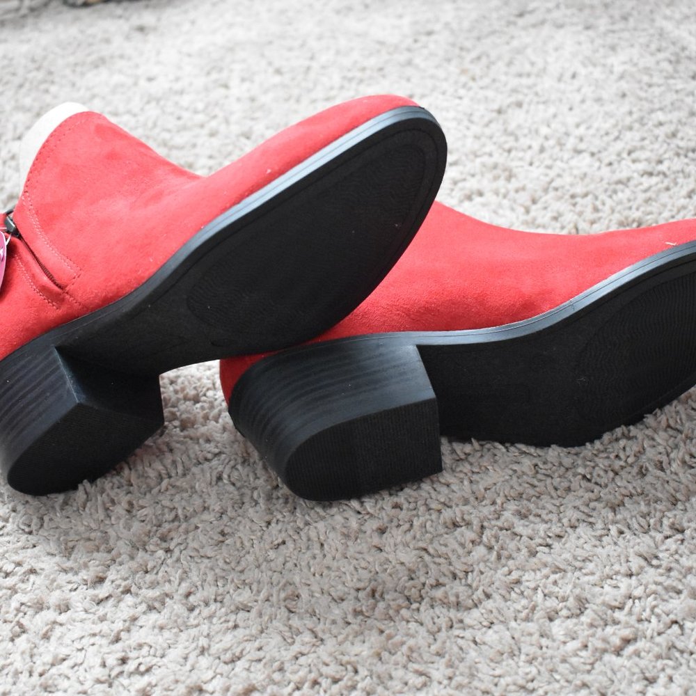 SO Red Ankle Boots Size 6.5 - Picture 3 of 8